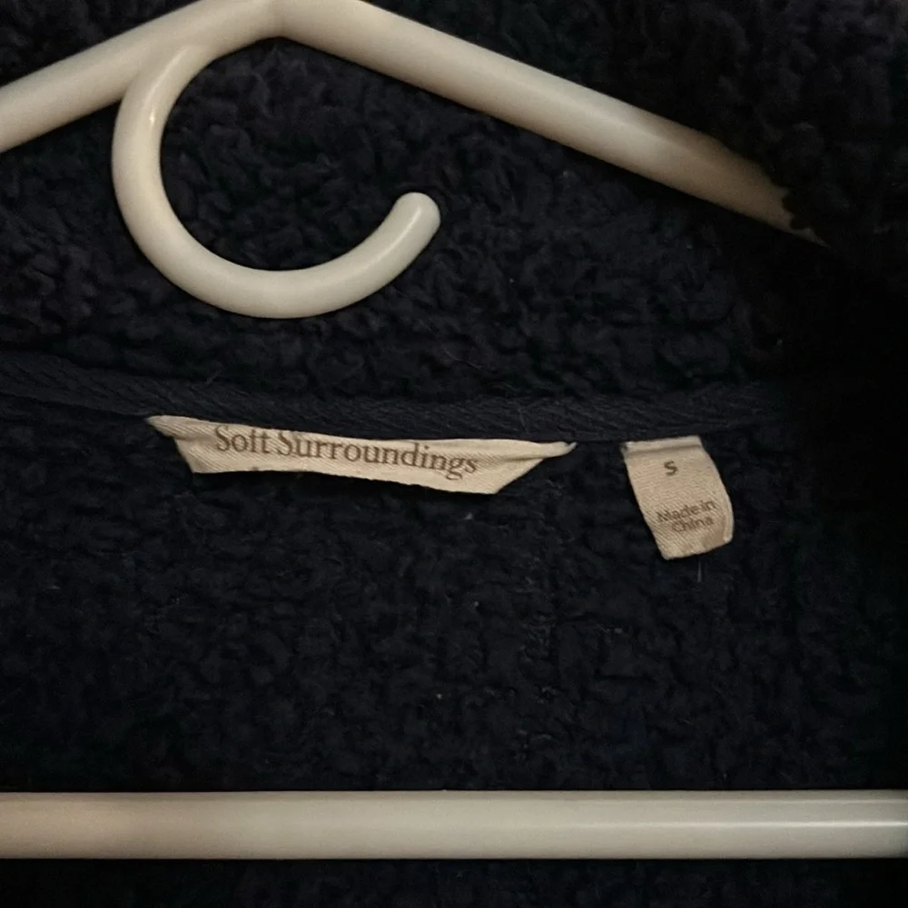 Soft Surroundings Jacket‎ Navy Blue Size Small Gold Zipper
